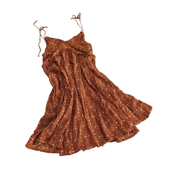 Patrons of Peace Dresses & Skirts - Patrons of Peace Womens Malibu Mini Dress Rust Orange Geometric Medallion Size S